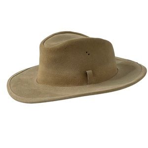 Vtg D&S Schuelein Genuine Leather Cowboy Western Hat Sz L